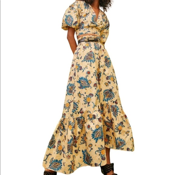 A.L.C. Lucie Cottage-core asymmetric Yellow & Blue Skirt & Rylan TopS…